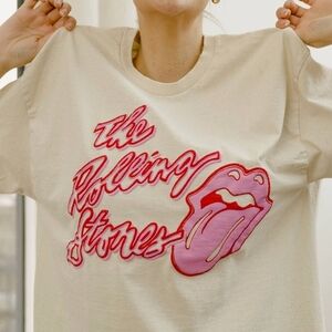 The Rolling Stones Women Cropped T Shirt Size Medium
